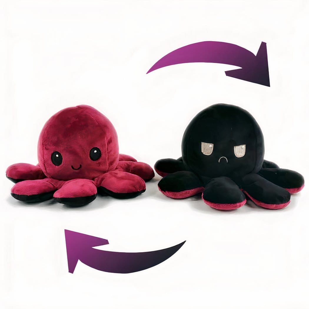 Omkeerbare Octopus Knuffel Met Twee Gezichten De Knuffel rood
