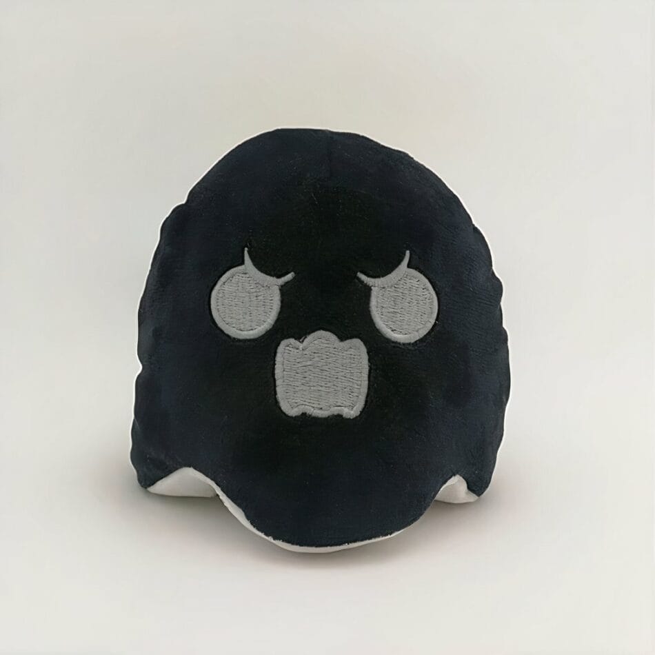 Omkeerbare Spook Knuffel Zwart Wit Met Fluorescerende Details De Knuffel