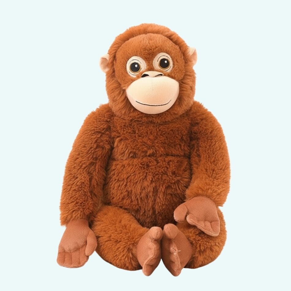 Orang-Oetang Knuffel Met Klittenband Hangt Aan Tas Of Fiets De Knuffel
