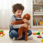 Orang-Oetang Knuffel Met Klittenband Hangt Aan Tas Of Fiets De Knuffel