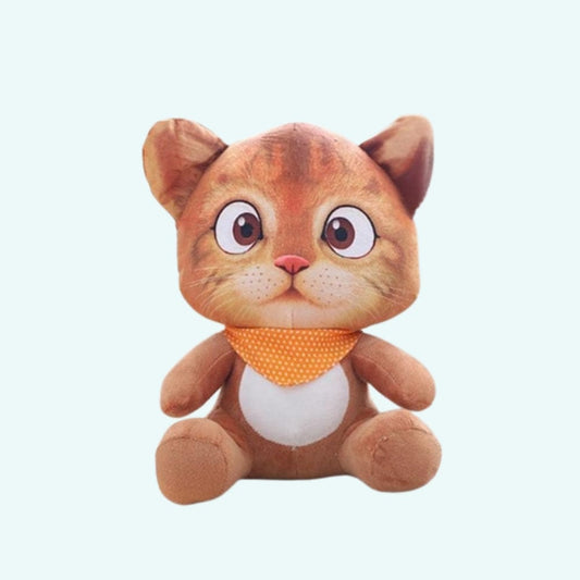 Oranje Cartoon Kat Knuffel Met Zachte Vacht En Bruine Ogen De Knuffel