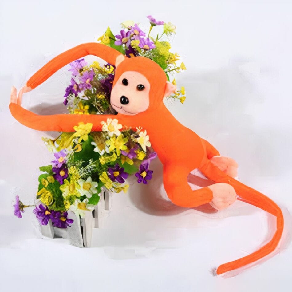 Oranje Knuffel Aap Met Lange Staart Kawaii Pluche Speelgoed De Knuffel