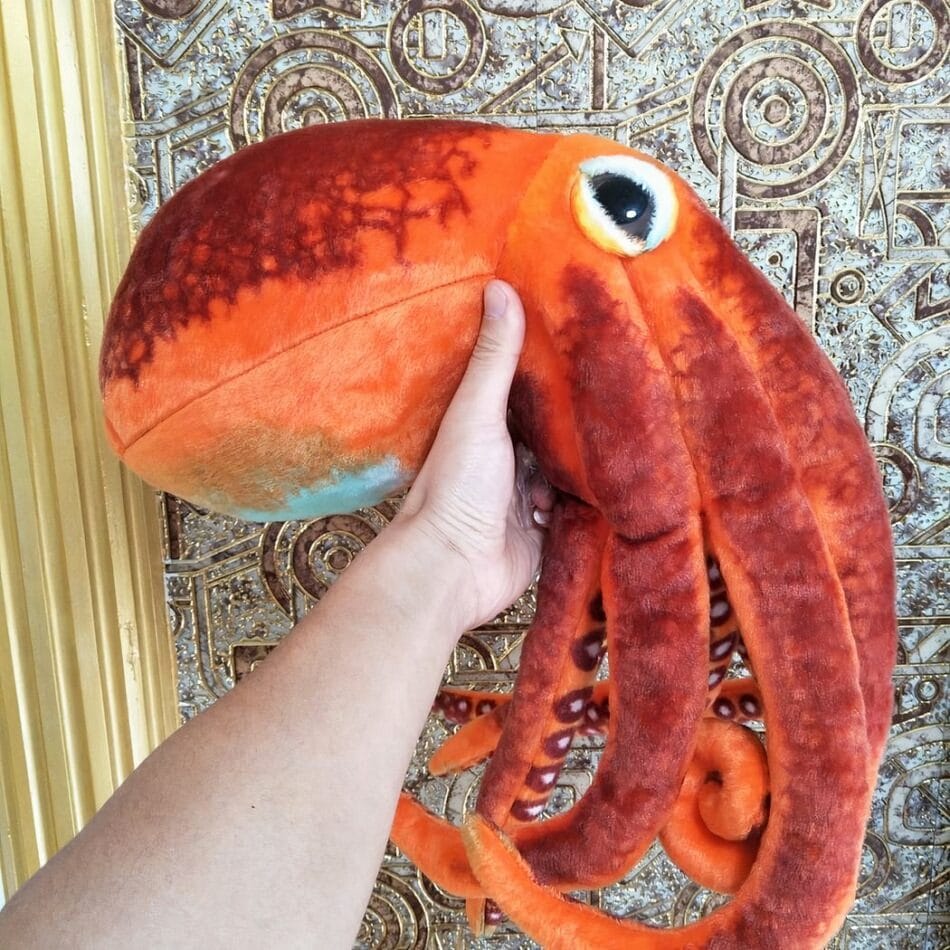 Oranje Realistische Octopus Knuffel van Zacht Pluche De Knuffel