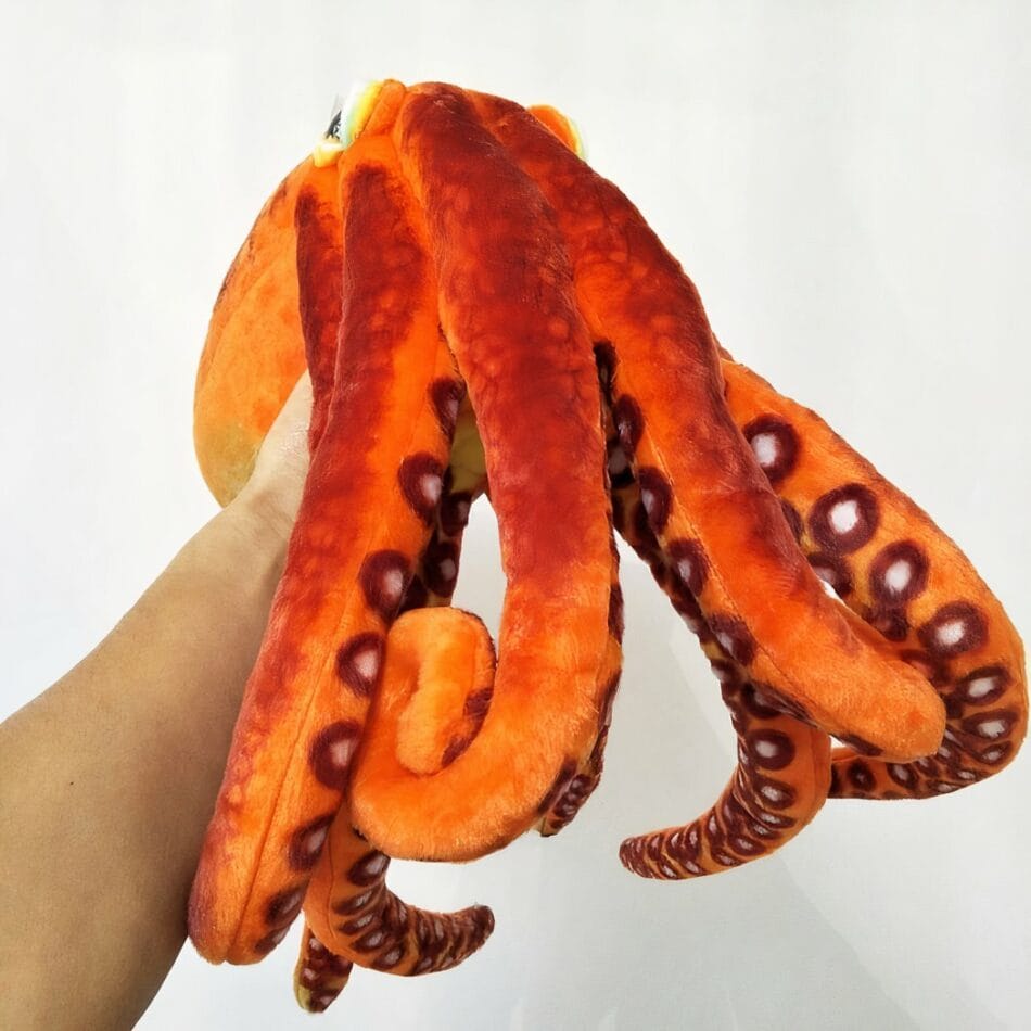 Oranje Realistische Octopus Knuffel van Zacht Pluche De Knuffel