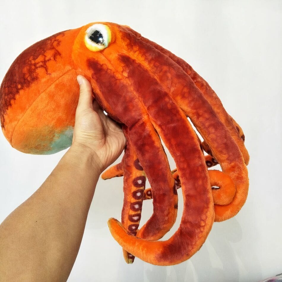 Oranje Realistische Octopus Knuffel van Zacht Pluche De Knuffel
