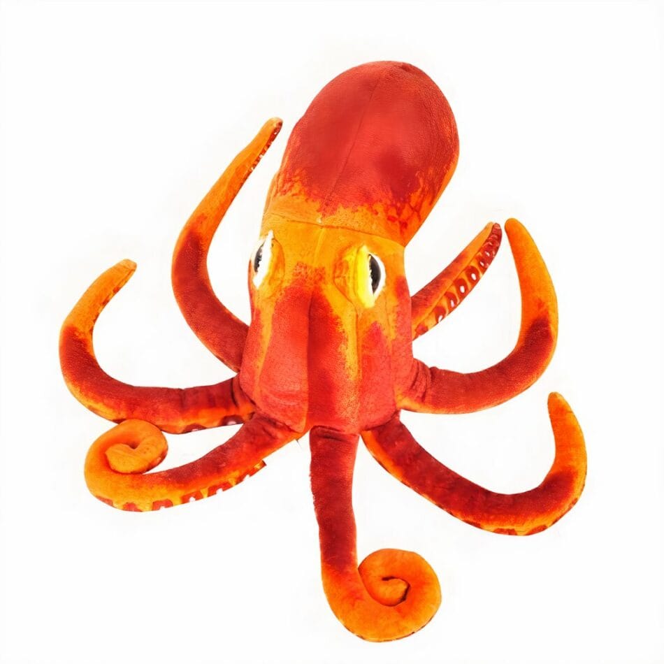 Oranje Realistische Octopus Knuffel van Zacht Pluche De Knuffel