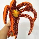 Oranje Realistische Octopus Knuffel van Zacht Pluche De Knuffel