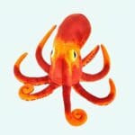 Oranje Realistische Octopus Knuffel van Zacht Pluche De Knuffel