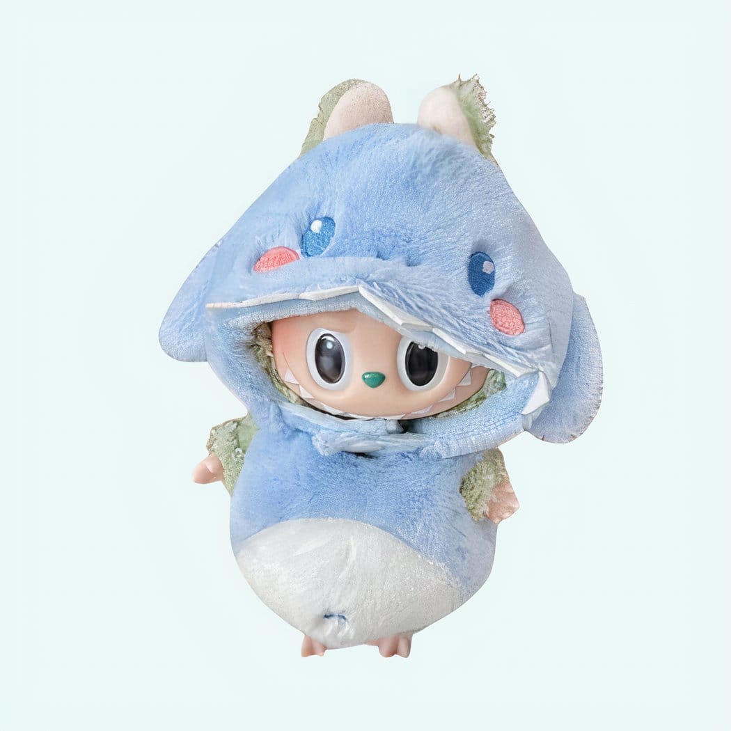 Originele Labubu Knuffeloutfit Met Pluizig Dierenvriendje Kostuum De Knuffel blauw