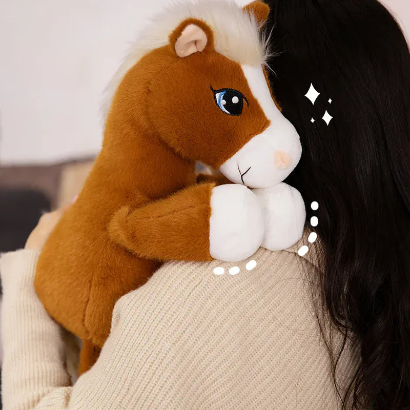 Paard Knuffel 22 cm | Pluche Paardje met Kulleroogjes De Knuffel