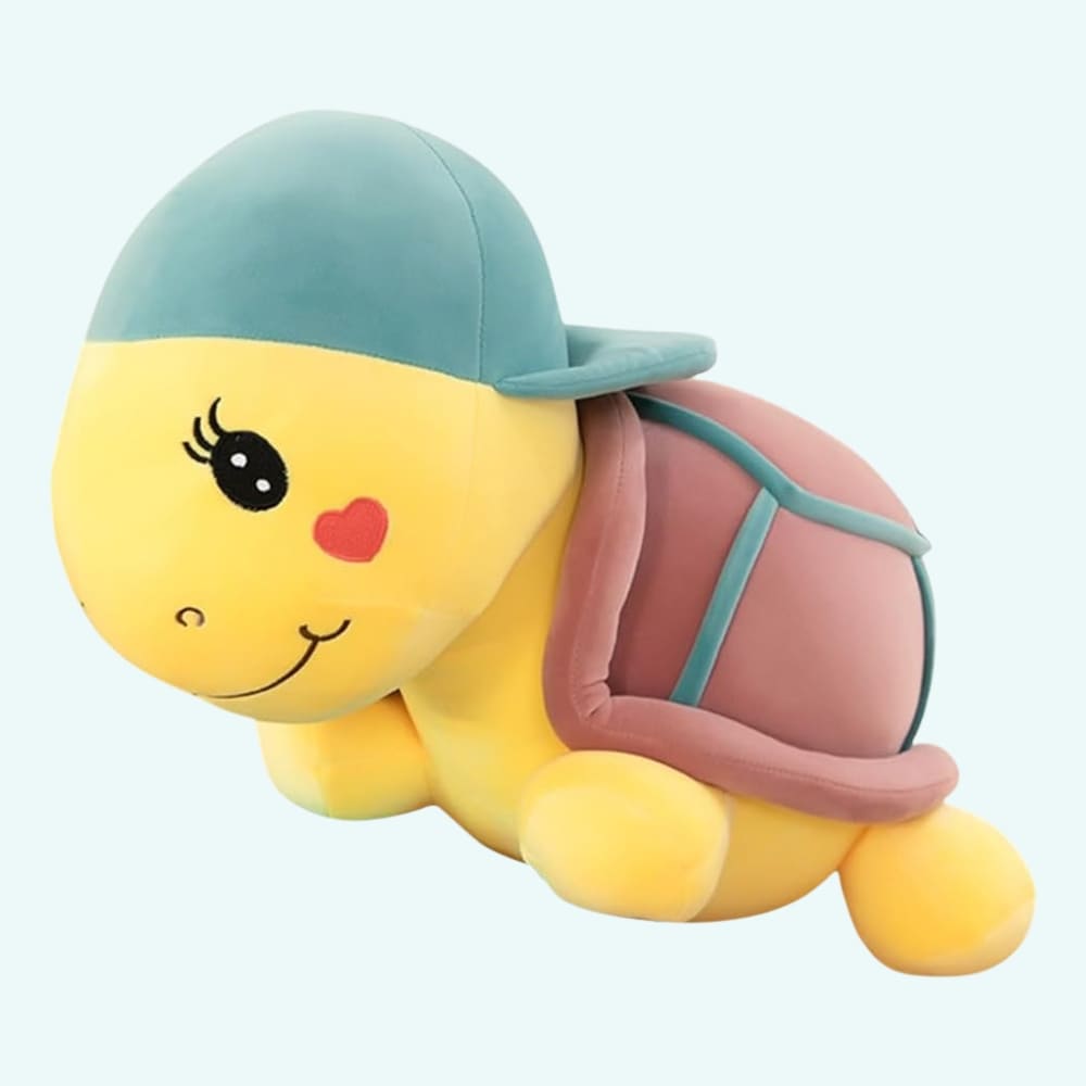 Paarse Knuffel Schildpad met Casquette en Zachte Vacht De Knuffel 25cm
