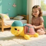 Paarse Knuffel Schildpad met Casquette en Zachte Vacht De Knuffel
