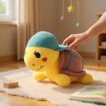 Paarse Knuffel Schildpad met Casquette en Zachte Vacht De Knuffel