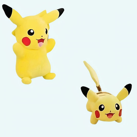 Pakket Knuffels Pikachu Met Grote Glimlach Twee Stuks Pokémon De Knuffel