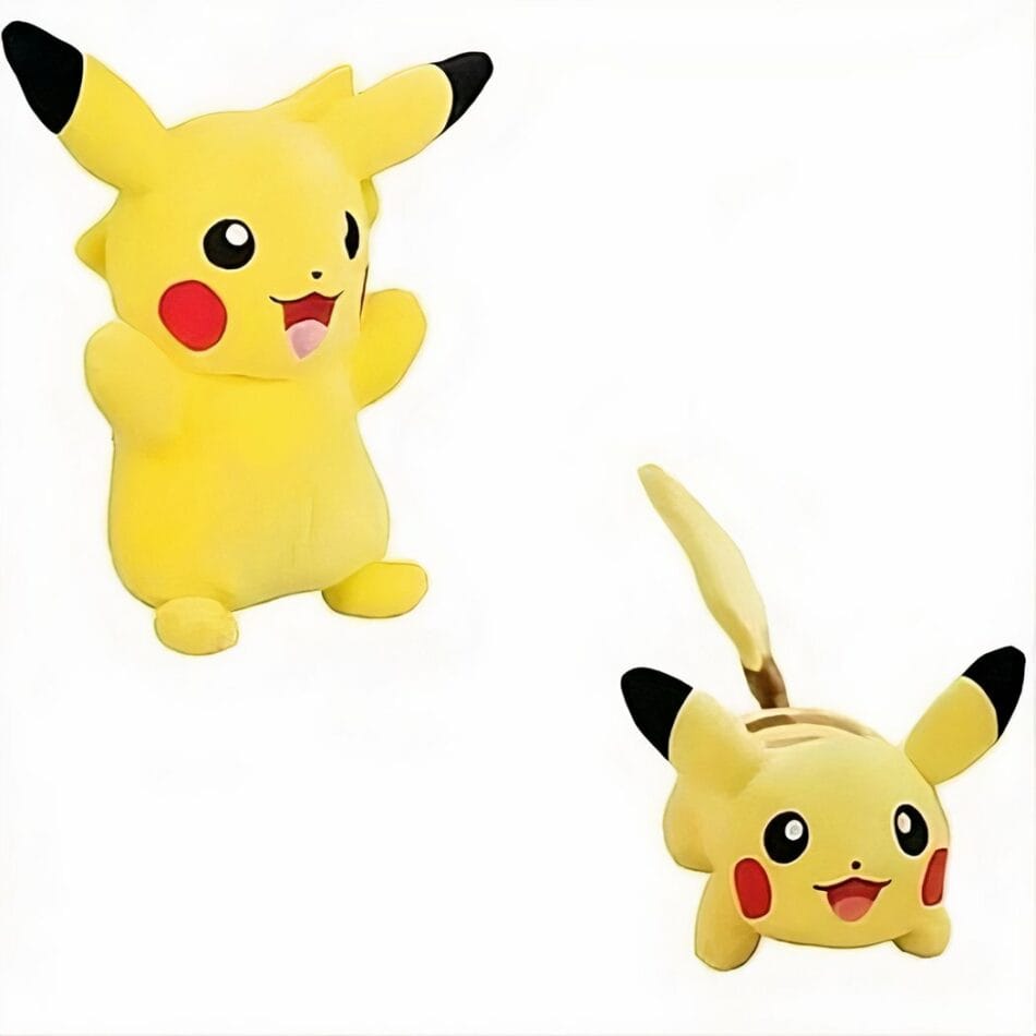 Pakket Knuffels Pikachu Met Grote Glimlach Twee Stuks Pokémon De Knuffel
