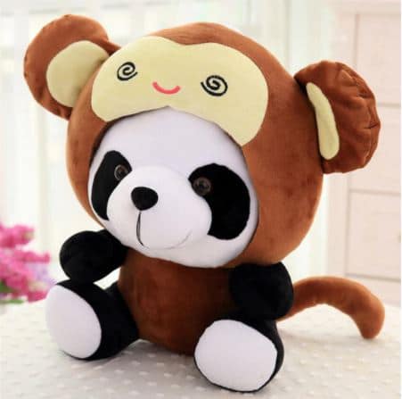 Panda Knuffel Verkleed Als Aap Met Glimmende Ogen De Knuffel