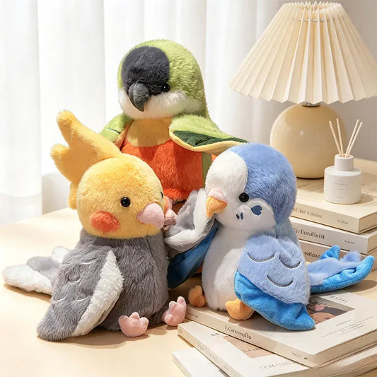 Papegaai Handpop of Knuffel 20 cm | Vogel in 6 Kleuren De Knuffel