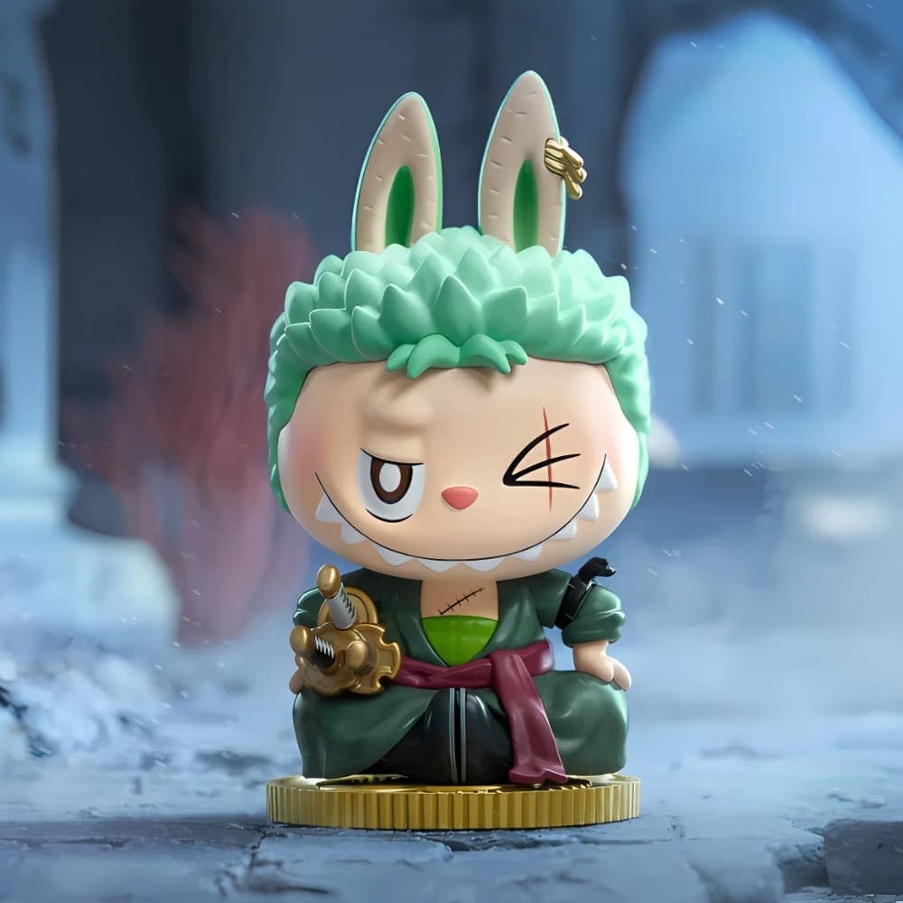 Pastel Figuurs One Piece Labubu Stijl The Monsters Knuffels De Knuffel Roronoa Zoro