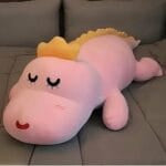 Pastelroze Dinosaure Knuffel Zachte Speelkameraad met Lange Staart De Knuffel