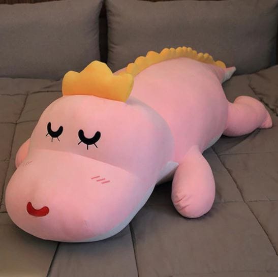 Pastelroze Dinosaure Knuffel Zachte Speelkameraad met Lange Staart De Knuffel
