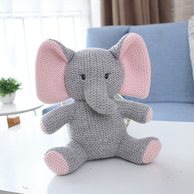 Petite Olifant Knuffel Van Tricot Met Zachte Garen Levendige Tinten De Knuffel