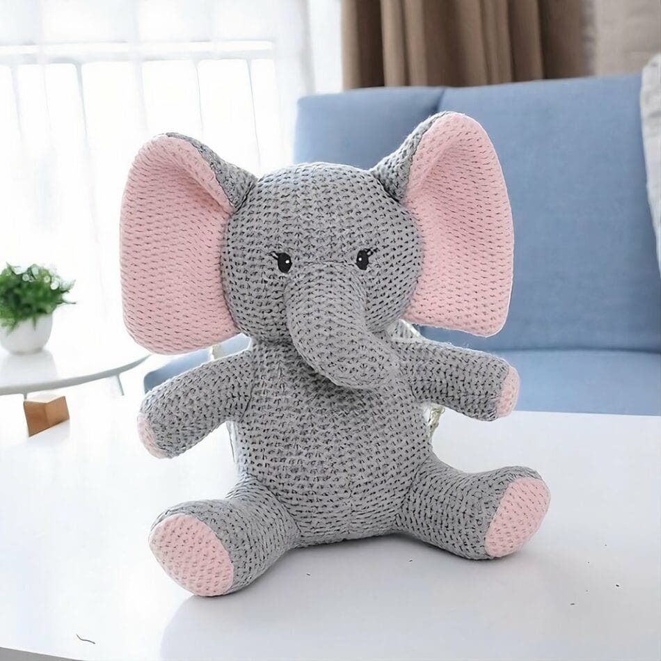 Petite Olifant Knuffel Van Tricot Met Zachte Garen Levendige Tinten De Knuffel