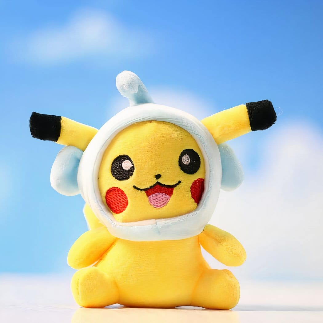 Pikachu Knuffel Sleutelhanger Met Hoed Voor Kinderen De Knuffel wit