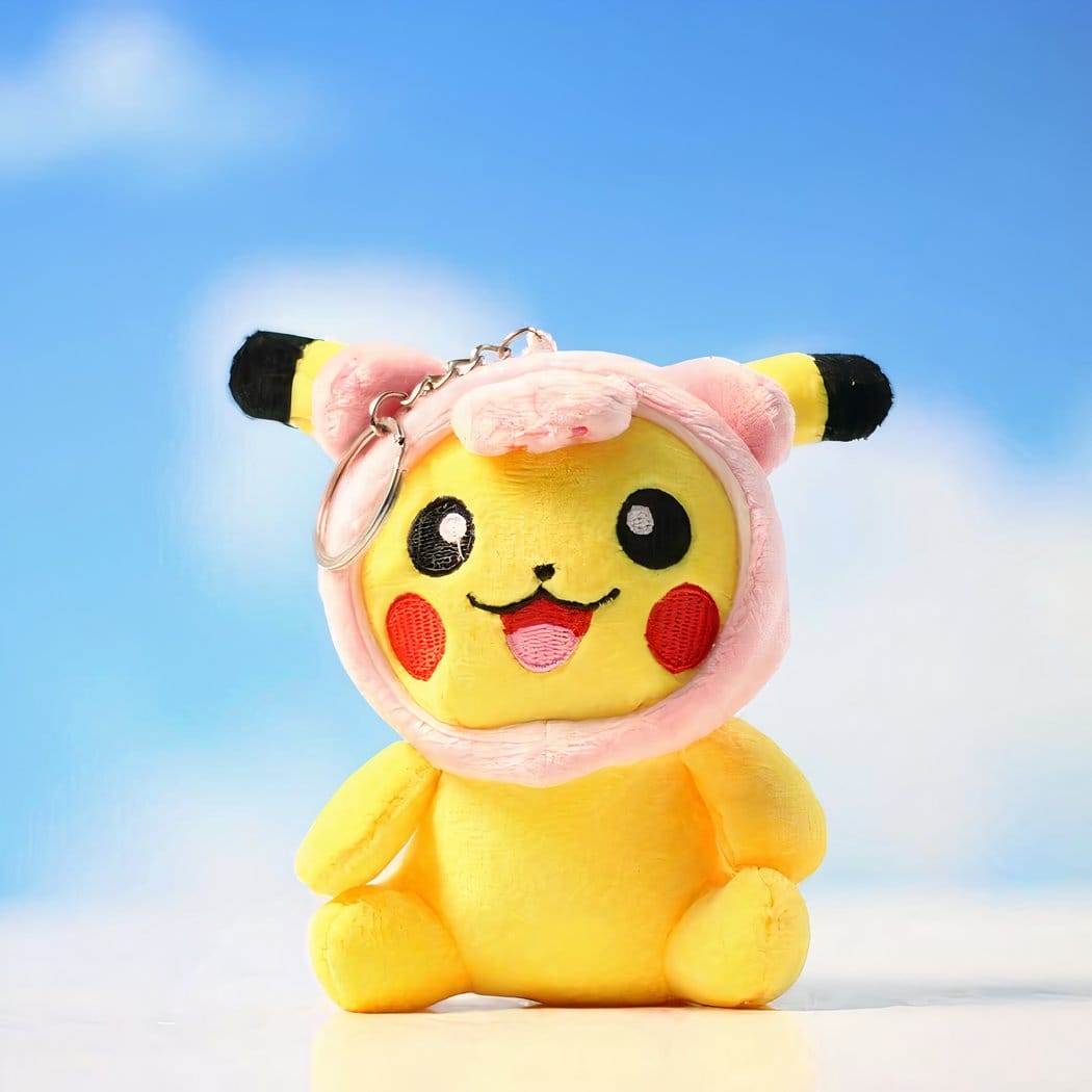 Pikachu Knuffel Sleutelhanger Met Hoed Voor Kinderen De Knuffel roze