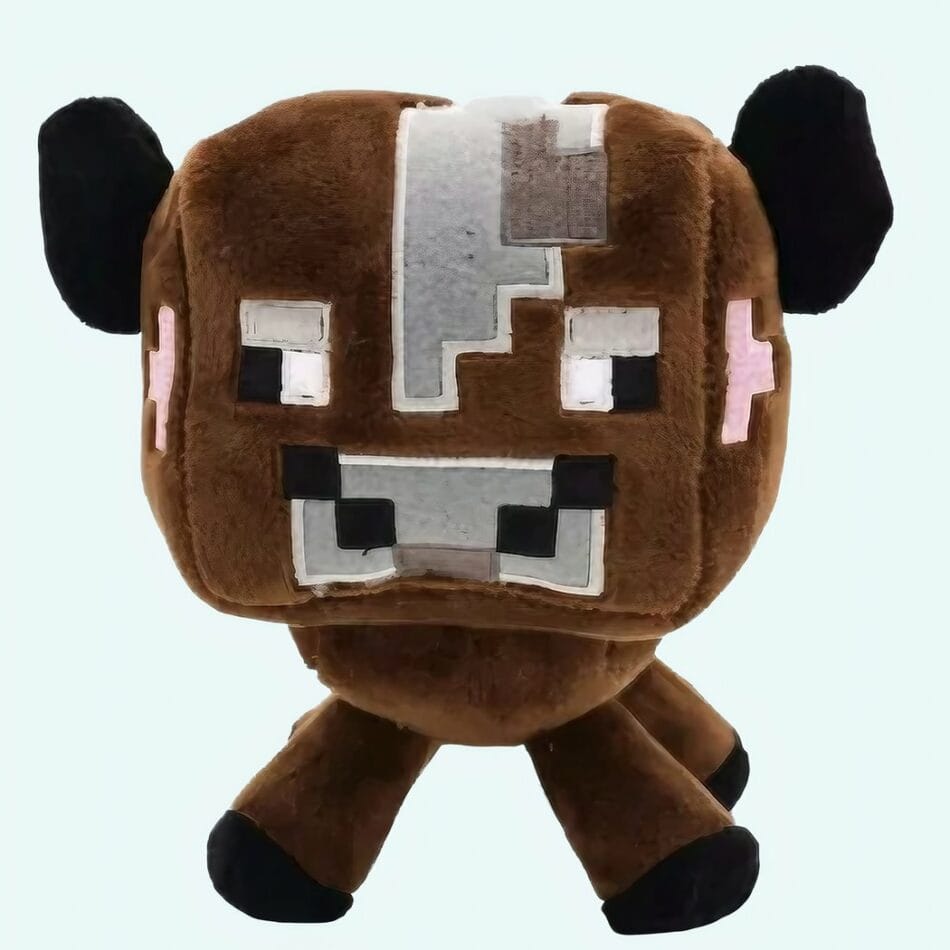 Pixelachtige Minecraft Koe Knuffel Voor Fans In De Slaapkamer De Knuffel