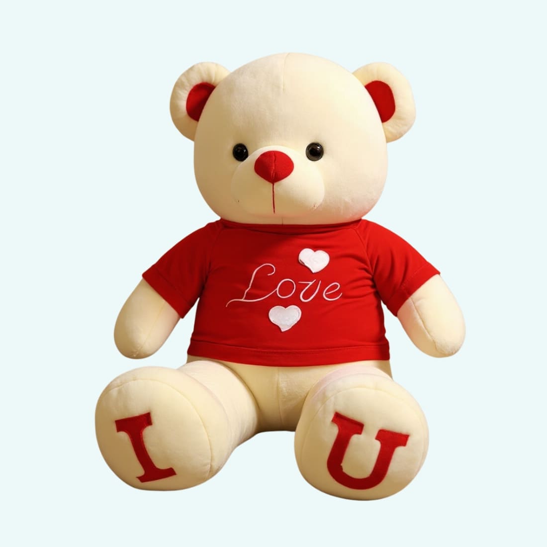 Pluchen Beer Met Love T Shirt XXL Knuffel 100 Cm De Knuffel rood / 100cm