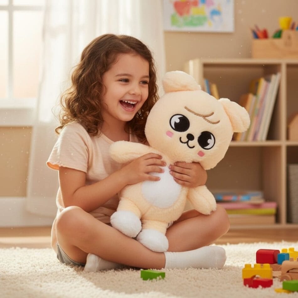 Poederroze Stray Kids SKZOO PuppyM Knuffel Geïnspireerd Op Seungmin De Knuffel