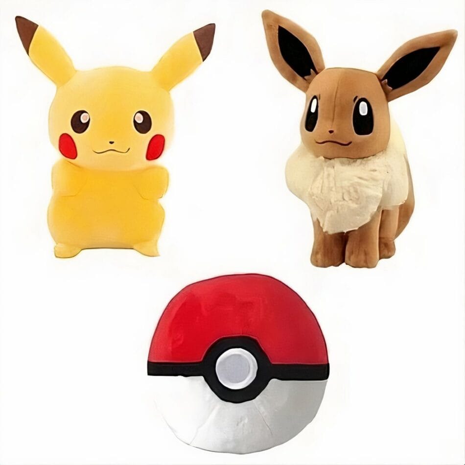 Pokéball Pakket Met Pikachu Knuffel En Eevee Knuffel 20 cm De Knuffel