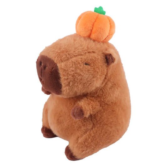 Pompoen Capybara Knuffel 23 cm | Herfst en Halloween Knuffel De Knuffel