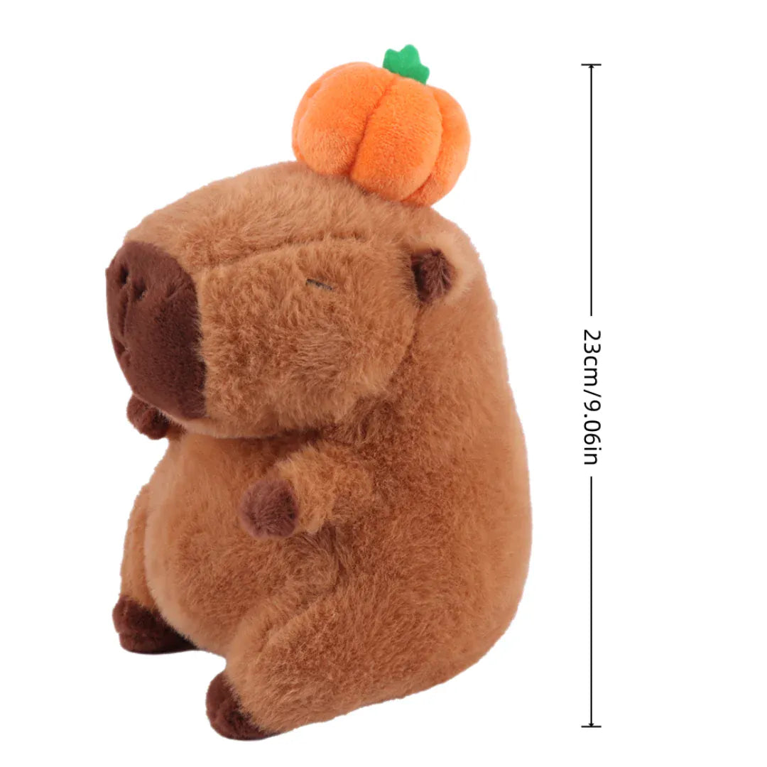 Pompoen Capybara Knuffel 23 cm | Herfst en Halloween Knuffel De Knuffel