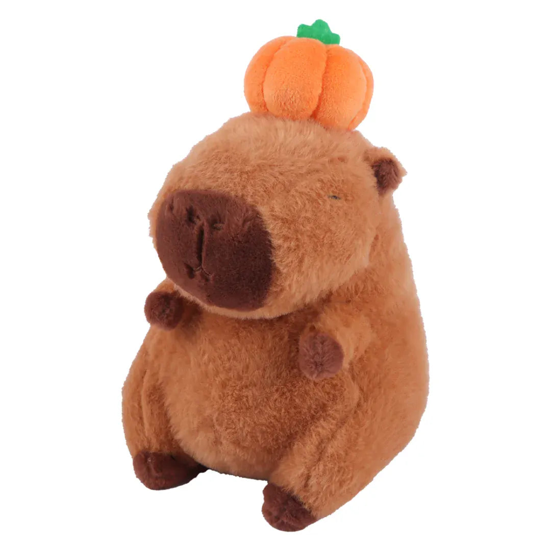 Pompoen Capybara Knuffel 23 cm | Herfst en Halloween Knuffel De Knuffel