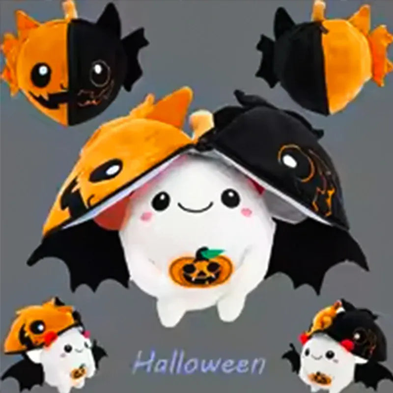 Pompoen Vleermuis Knuffel | Halloween 2 in 1 Knuffel De Knuffel