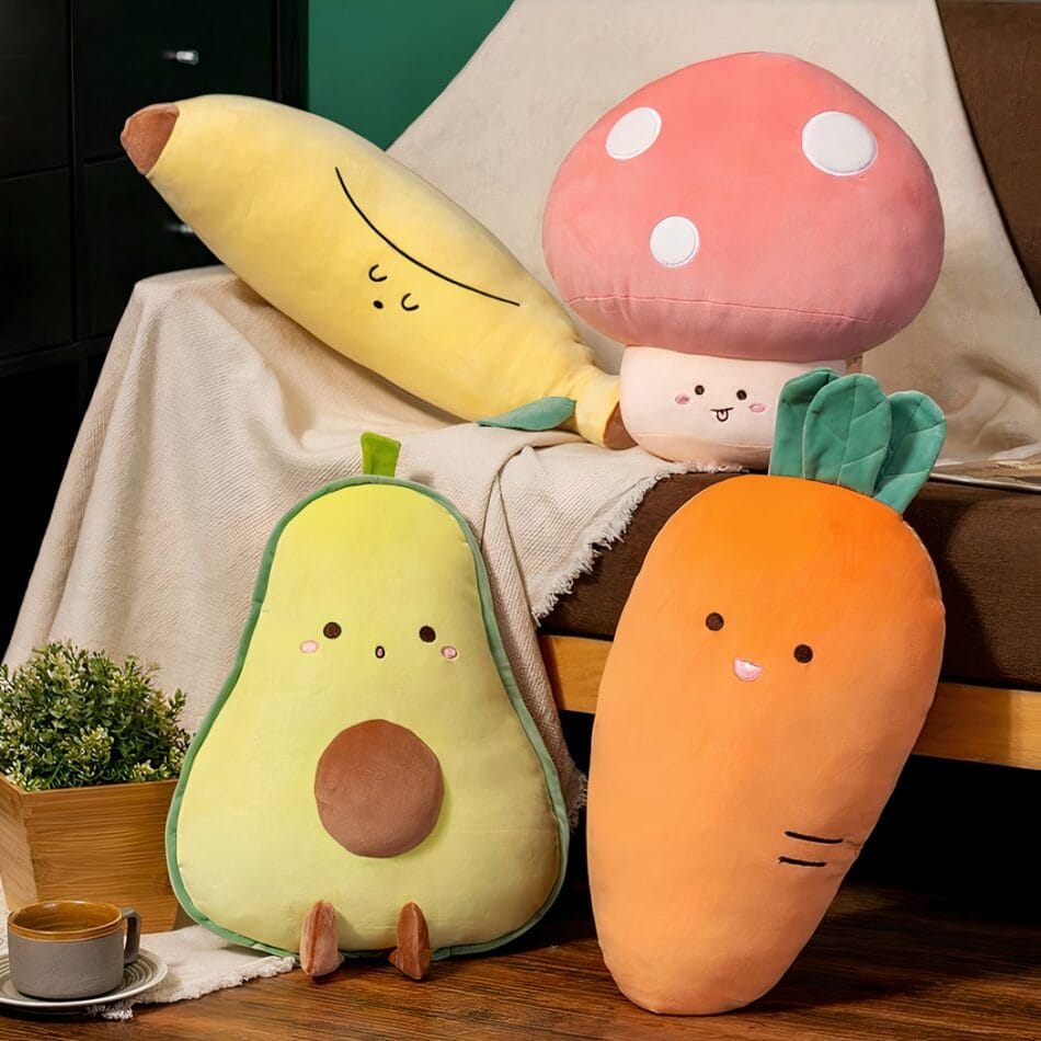 Pop Knuffel Fruit in Wortelvorm Zacht Pluche Speelknuffel De Knuffel