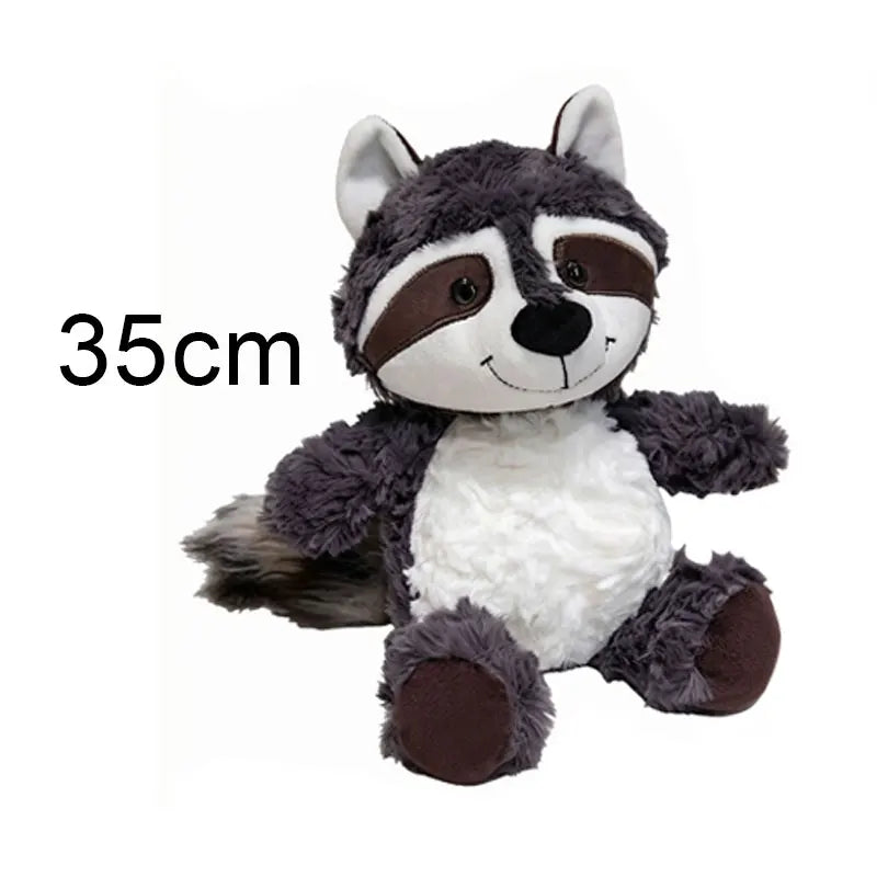 Raccoon Knuffel 25 tot 50 cm | Zachte Kawaii Raccoon in 4 Kleuren De Knuffel 35 cm Donkergrijs