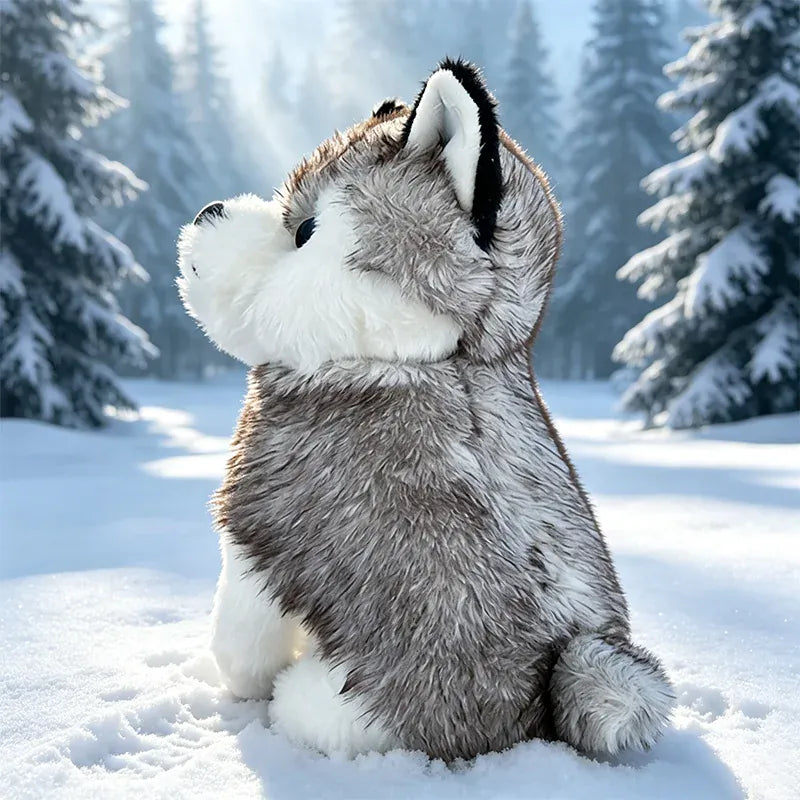 Realistische Husky Knuffel 24 cm | Levensechte Puppy De Knuffel