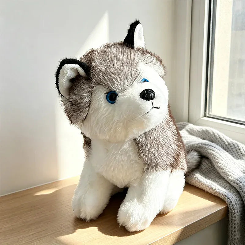 Realistische Husky Knuffel 24 cm | Levensechte Puppy De Knuffel
