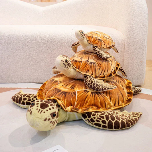 Realistische Zeeschildpad Knuffel 32 tot 86 cm | Groen, Bruin, Oranje De Knuffel