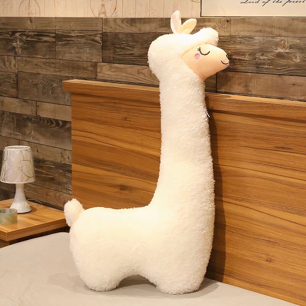 Reuzen Knuffel Lama Enorm Zacht Pluche Kussen en Speelmaatje De Knuffel 100cm / wit