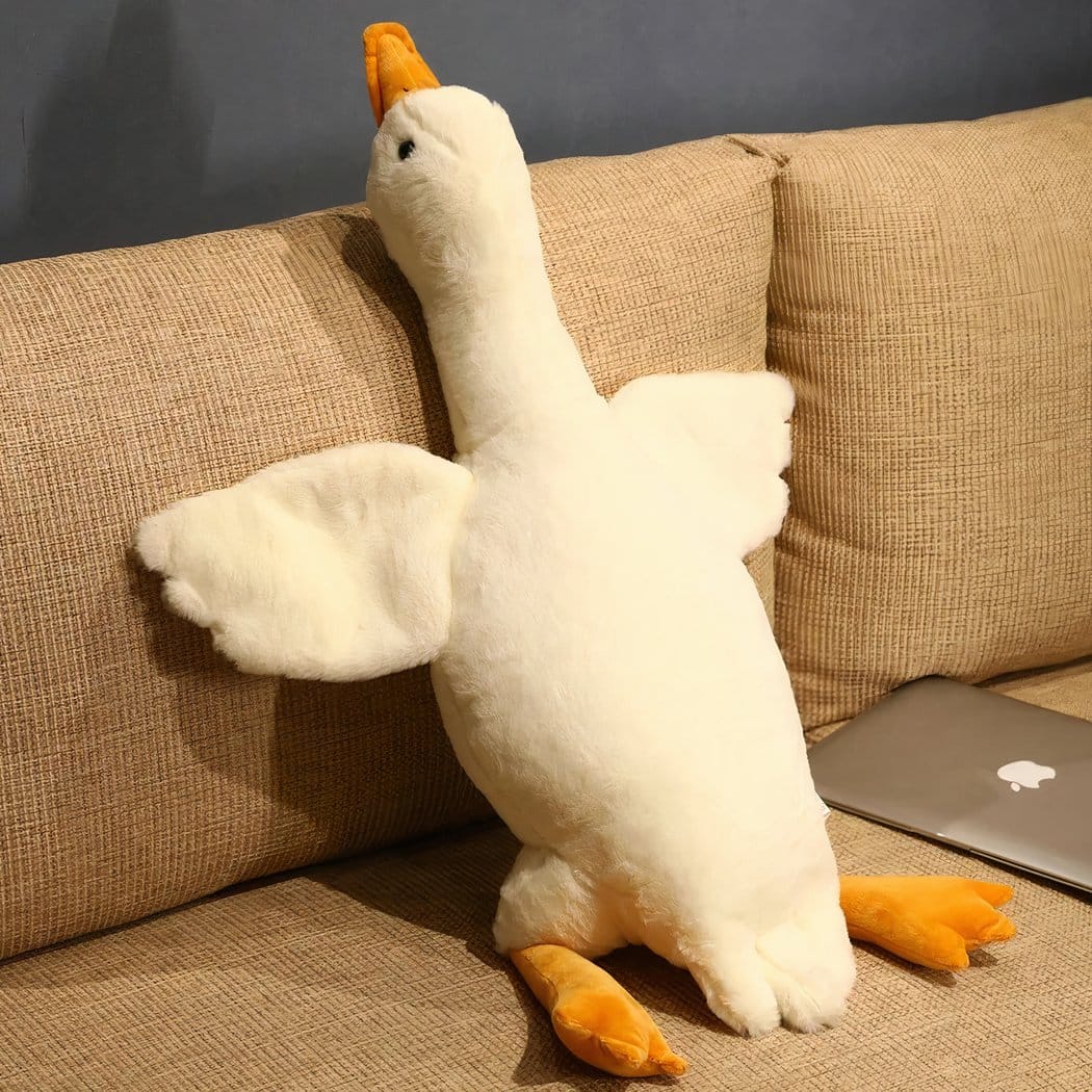 Reuzenknuffel Eend Wit of Grijs 130 cm 160 cm 190 cm De Knuffel 130cm / wit