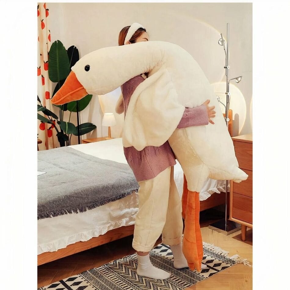Reuzenknuffel Eend Wit of Grijs 130 cm 160 cm 190 cm De Knuffel