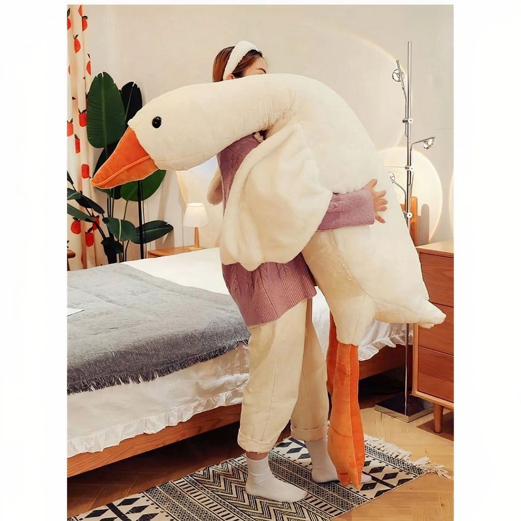 Reuzenknuffel Eend Wit of Grijs 130 cm 160 cm 190 cm De Knuffel 190cm / wit