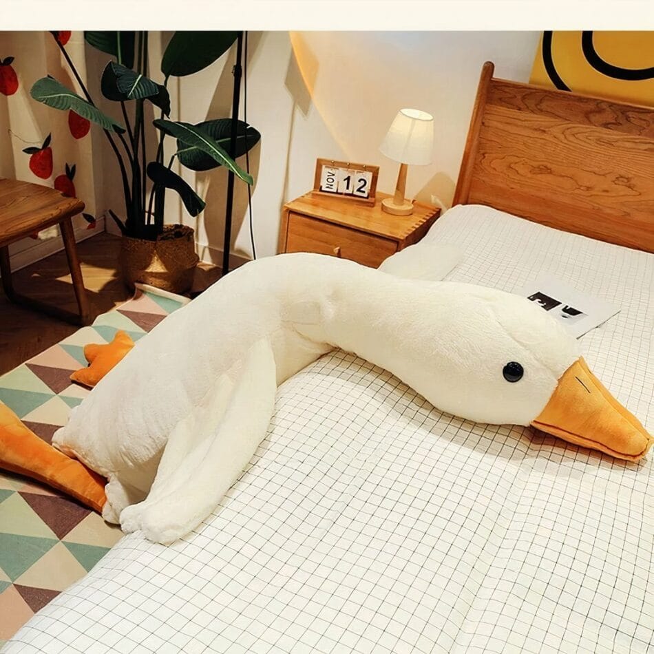 Reuzenknuffel Eend Wit of Grijs 130 cm 160 cm 190 cm De Knuffel