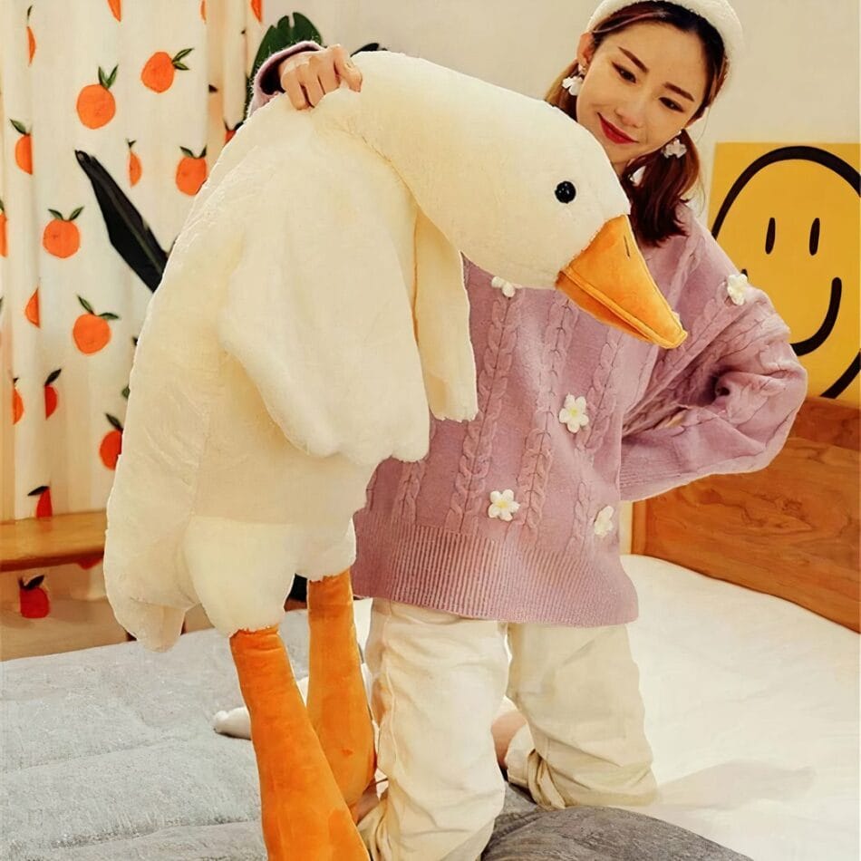 Reuzenknuffel Eend Wit of Grijs 130 cm 160 cm 190 cm De Knuffel