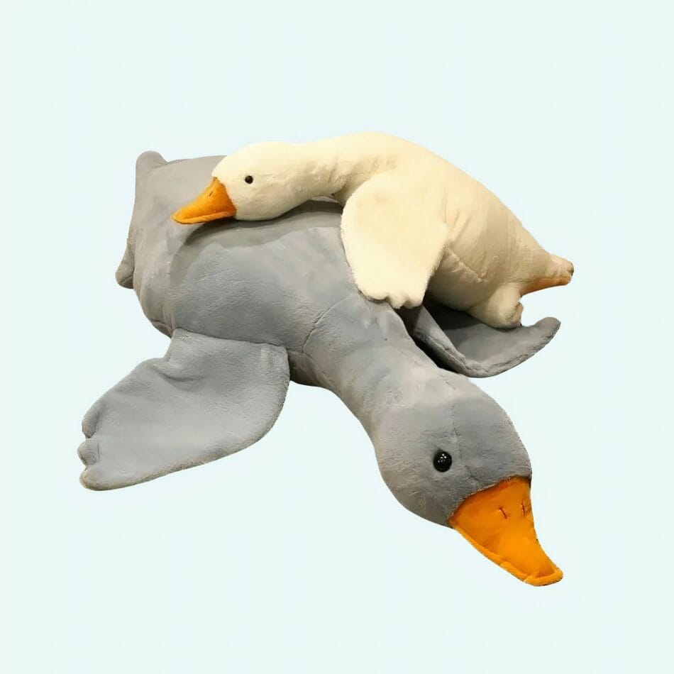 Reuzenknuffel Eend Wit of Grijs 130 cm 160 cm 190 cm De Knuffel