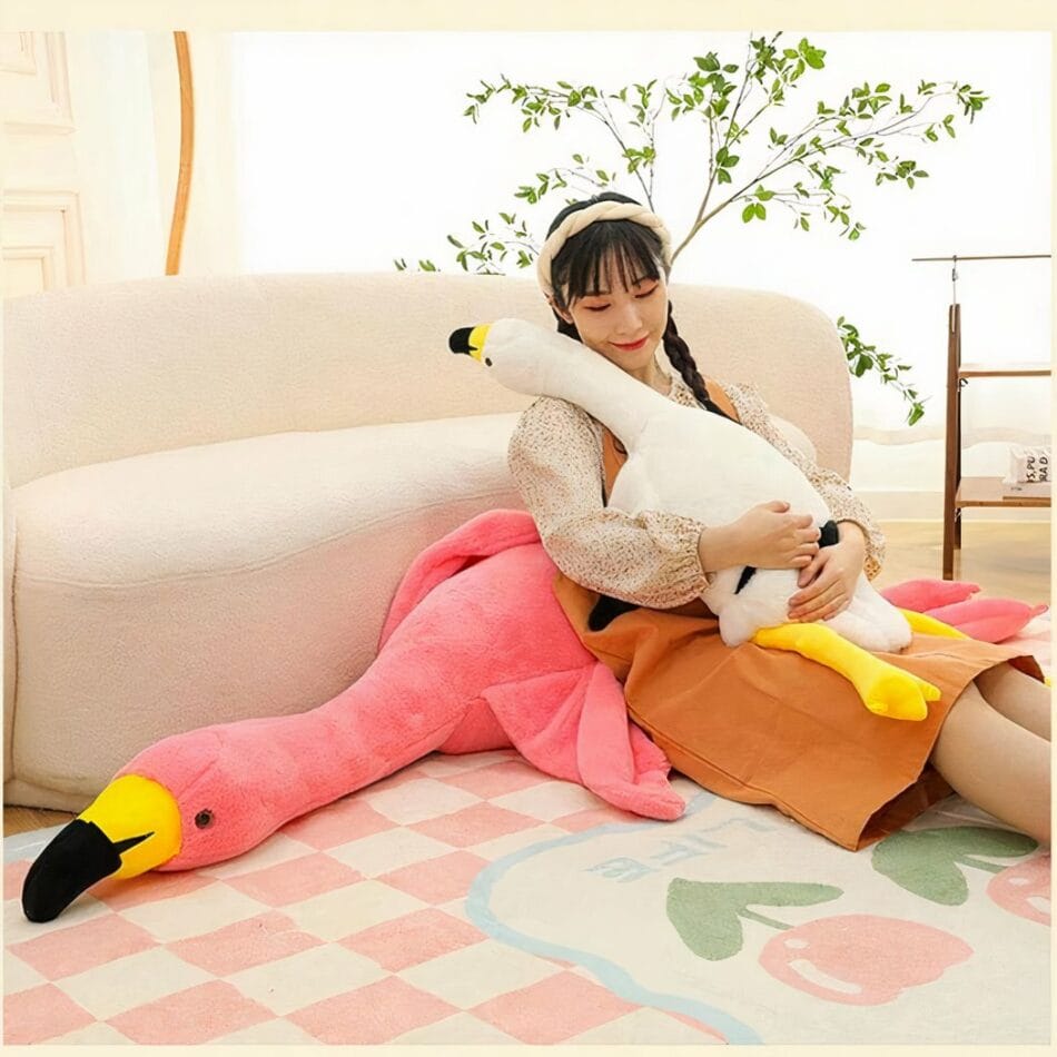 Reuzenknuffel Flamingo Roze of Wit 130 cm De Knuffel