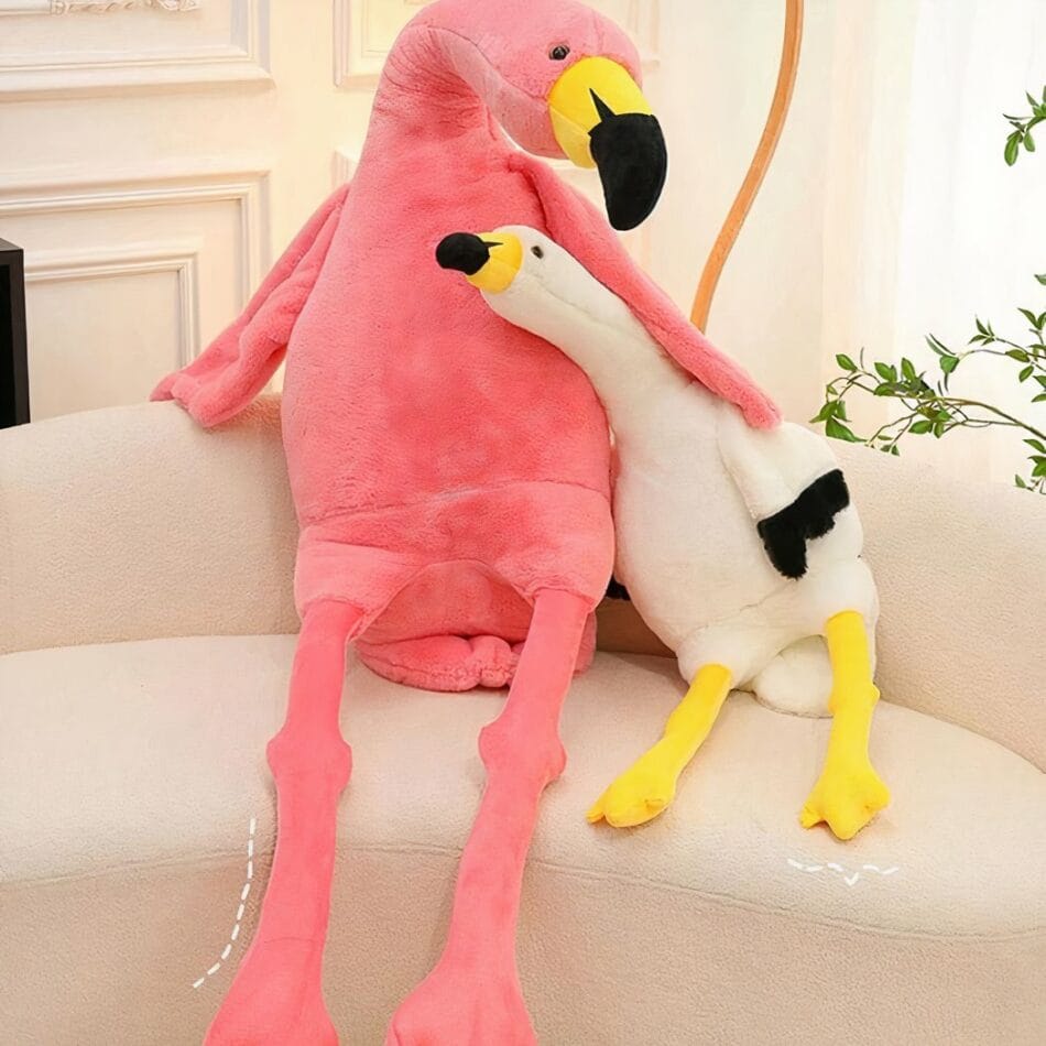Reuzenknuffel Flamingo Roze of Wit 130 cm De Knuffel